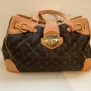 LV Shopper Etoile Quilted GM Brown Monogram Canvas and Calfskin Shoulder Bag
